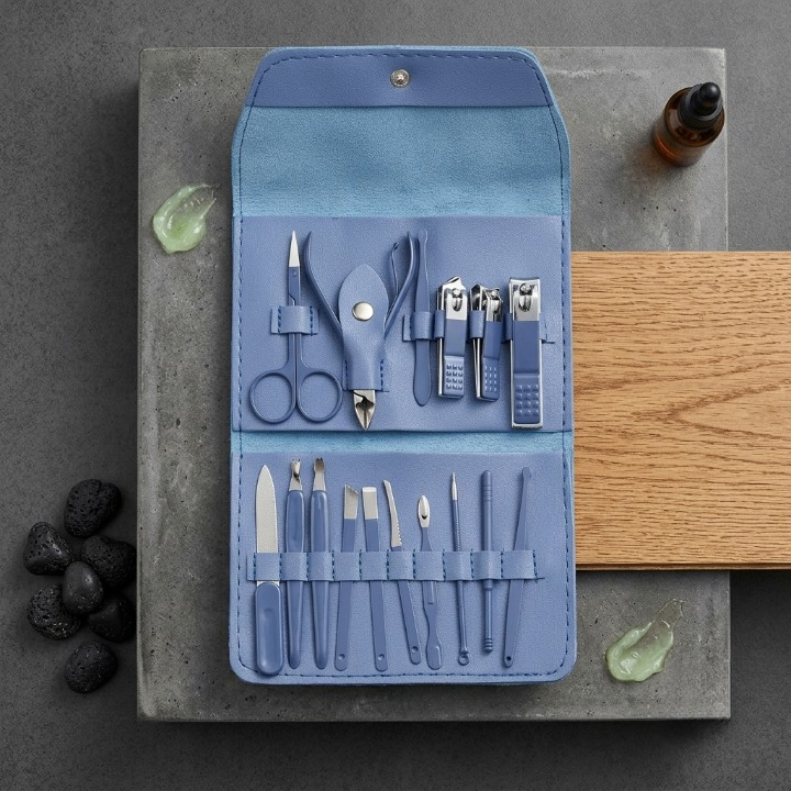 16-Piece Manicure & Pedicure Kit | Professional Nail Grooming Set with Travel Case