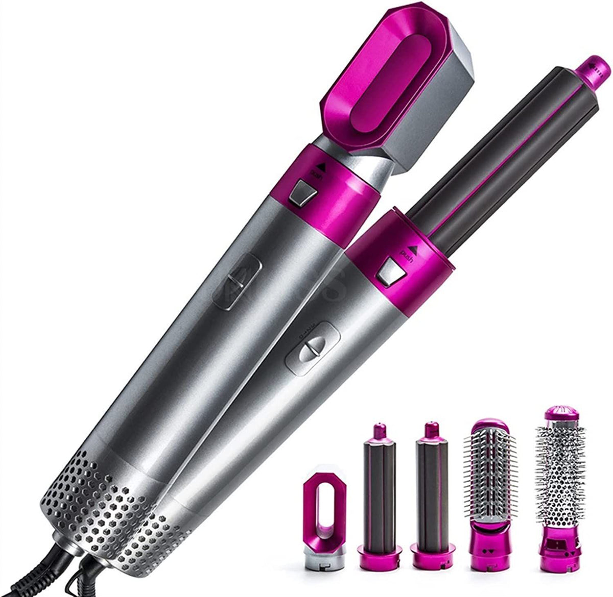 5-in-1 Hair Styler Hot Air Brush | Volumizer, Straightener & Curler
