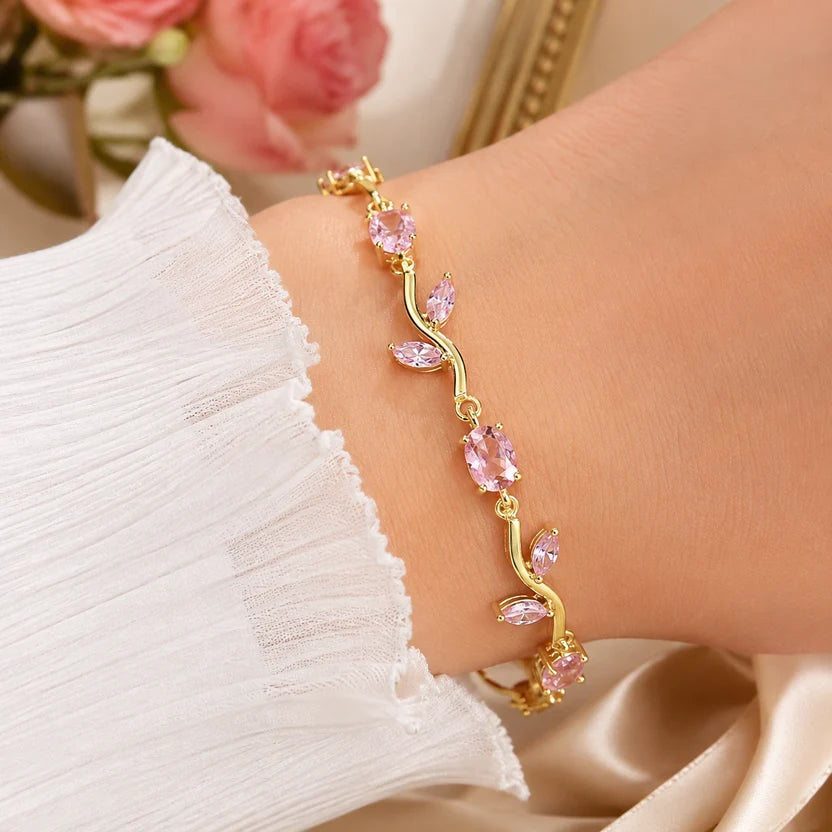Tulip Bracelet for Women | Stainless Steel Blue & Silver Finish