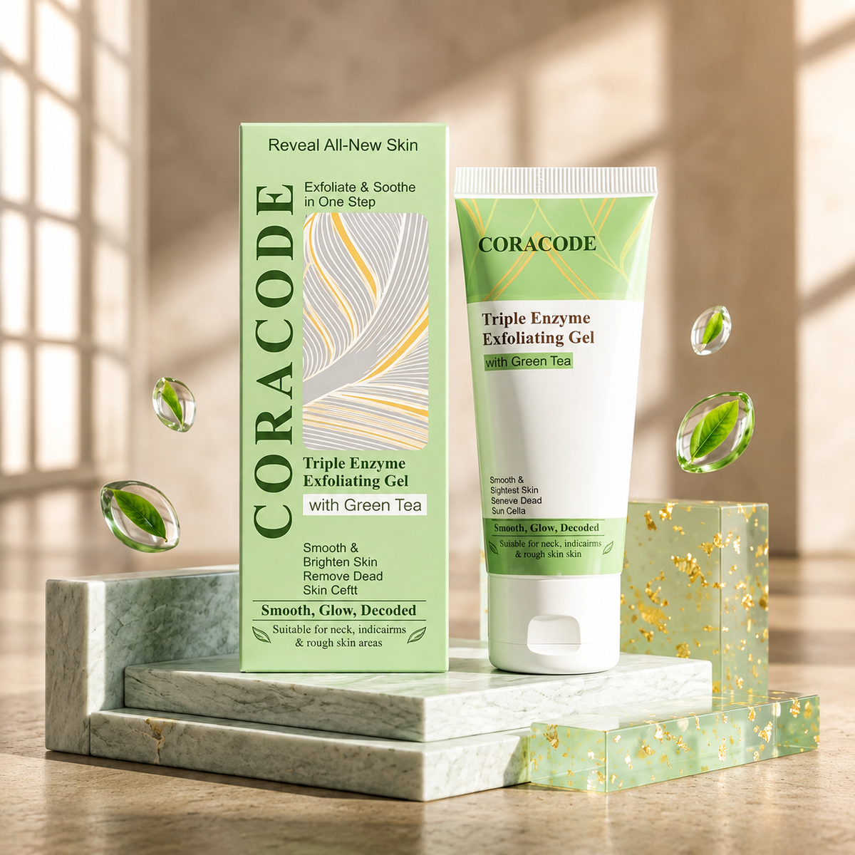 Coracode Triple Enzyme Exfoliating Gel with Green Tea – 100g