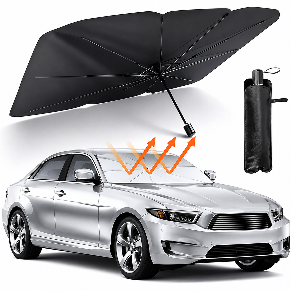 Car Windshield Sun Shade Umbrella β Foldable UV & Heat Protection