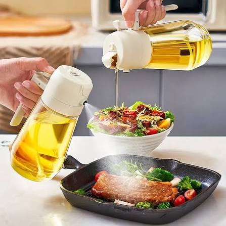 2-in-1 Oil Spray Bottle | Mist & Dispenser for Cooking