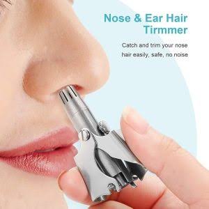 Stainless Steel Nose Hair Trimmer | Manual & Portable Grooming Tool