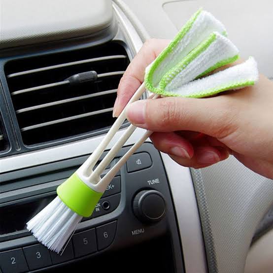 2-in-1 Car AC Vent Cleaning Brush | Microfiber Detailing Tool