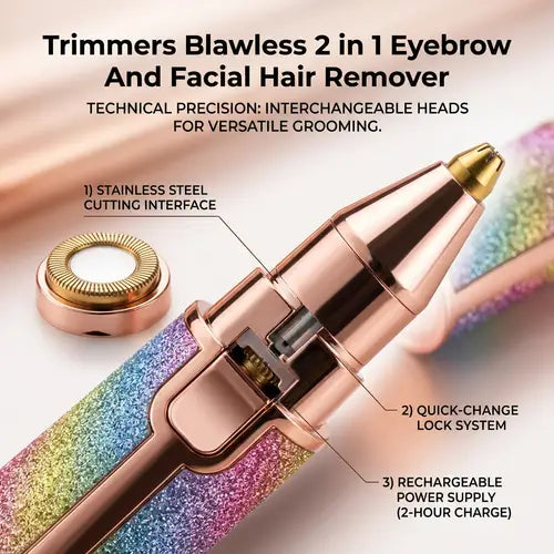 2-in-1 Flawless Eyebrow Trimmer | USB Rechargeable Facial Hair Remover