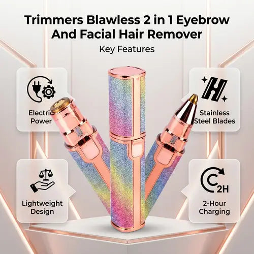 2-in-1 Flawless Eyebrow Trimmer | USB Rechargeable Facial Hair Remover