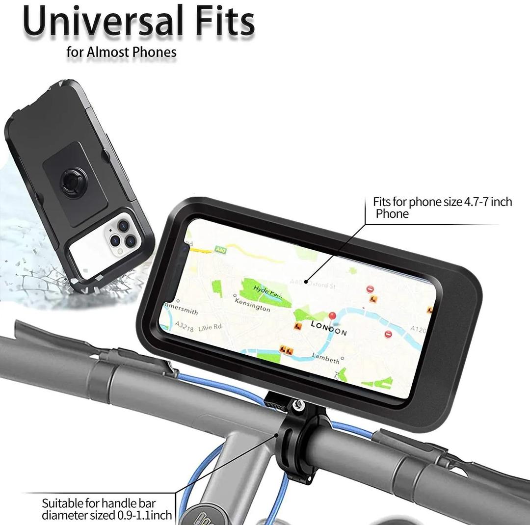 Waterproof Bike Phone Mount | 360° Rotatable Motorcycle & Bicycle Mobile Holder