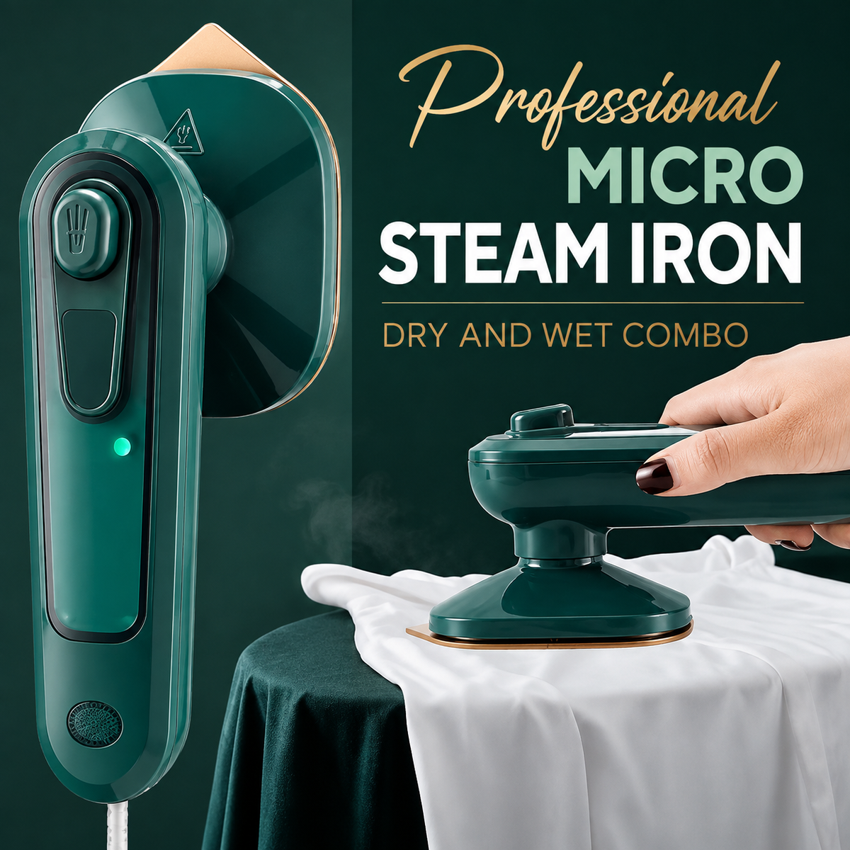 Professional Micro Steam Iron | Handheld Portable Garment Steamer