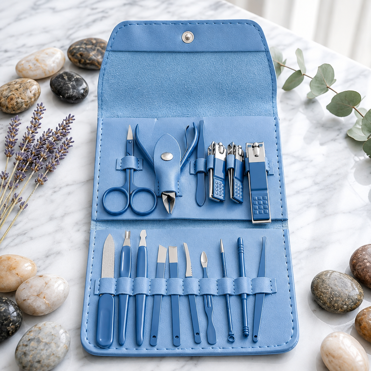 16-Piece Manicure & Pedicure Kit | Professional Nail Grooming Set with Travel Case