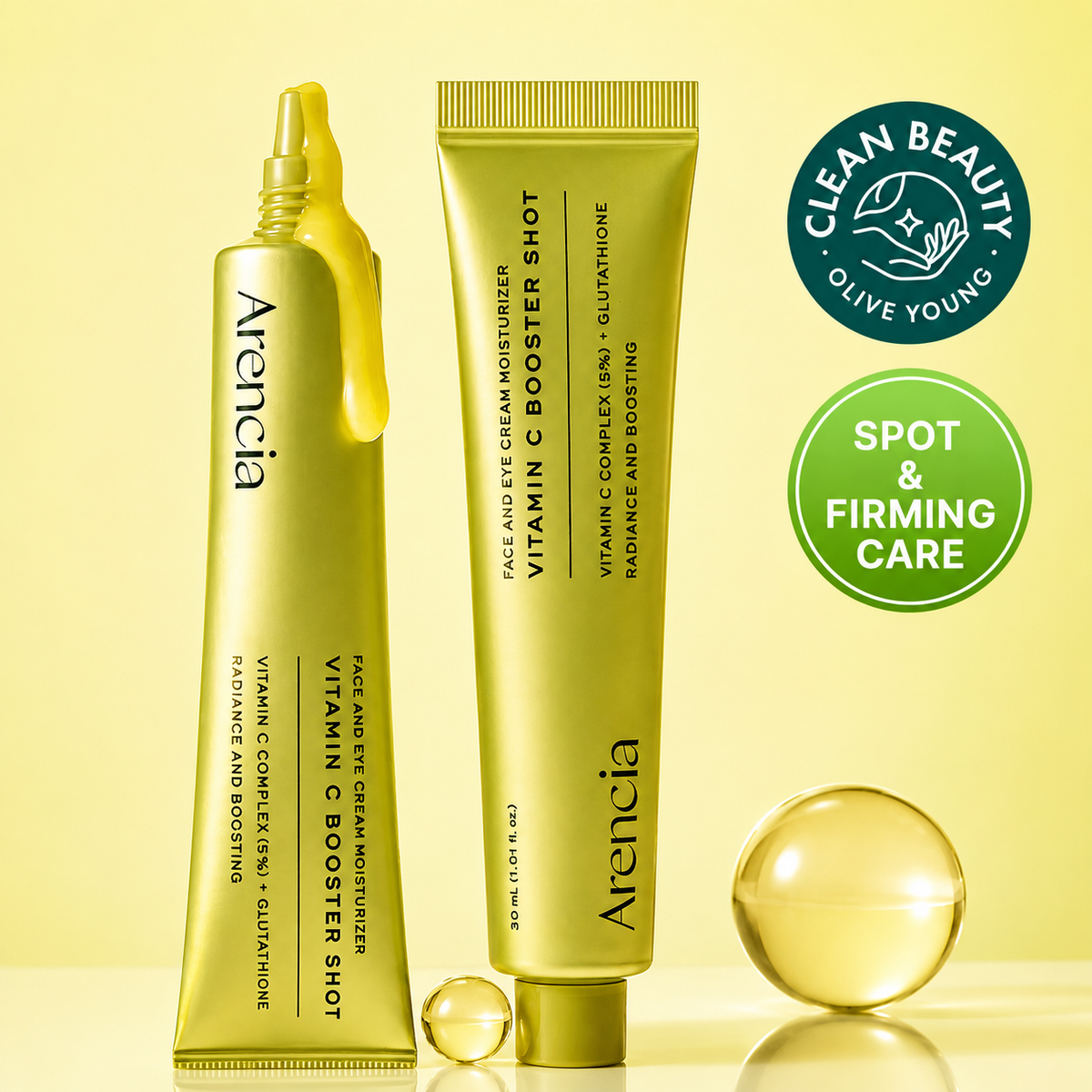 Arencia Vitamin C Booster Shot 30ml | Vitamin C & Glutathione Face and Eye Cream
