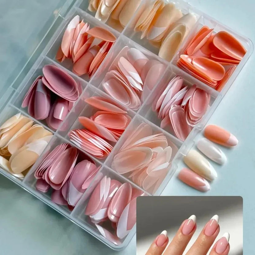 144 Pcs False Nails Set | Multicolor Press-On Nails with Nail Glue