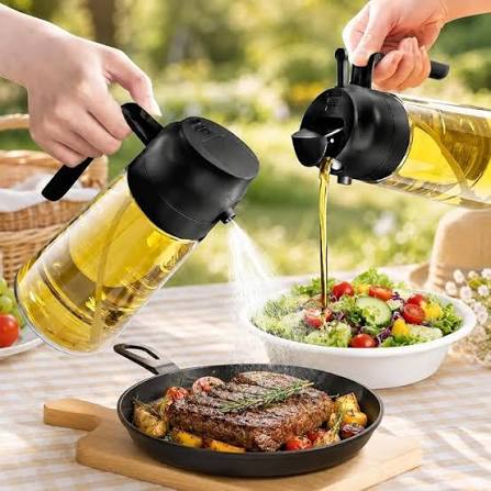 2-in-1 Oil Spray Bottle | Mist & Dispenser for Cooking