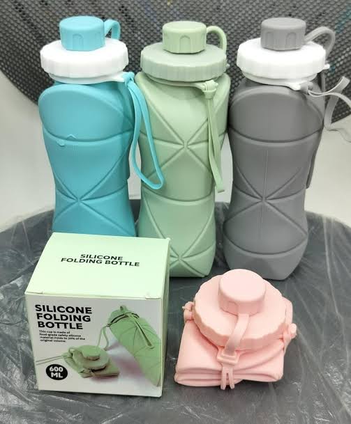 Silicone Folding Bottle | 600ML Collapsible Travel Water Bottle