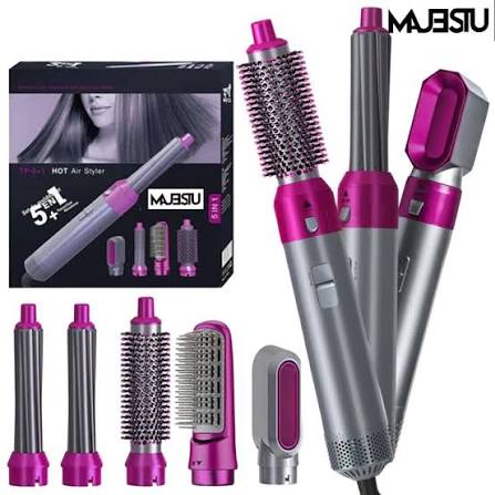 5-in-1 Hair Styler Hot Air Brush | Volumizer, Straightener & Curler