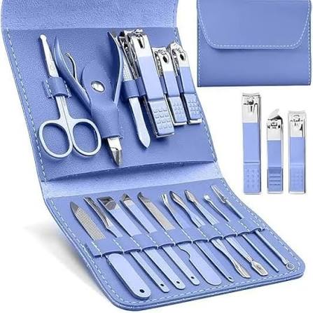 16-Piece Manicure & Pedicure Kit | Professional Nail Grooming Set with Travel Case