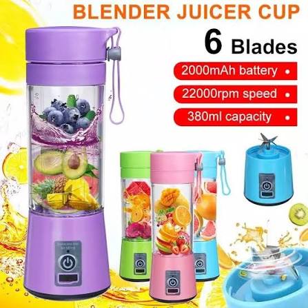 6-Blade Portable Juicer Blender | Rechargeable Fruit Smoothie Maker