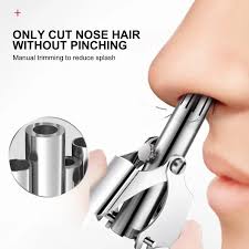 Stainless Steel Nose Hair Trimmer | Manual & Portable Grooming Tool